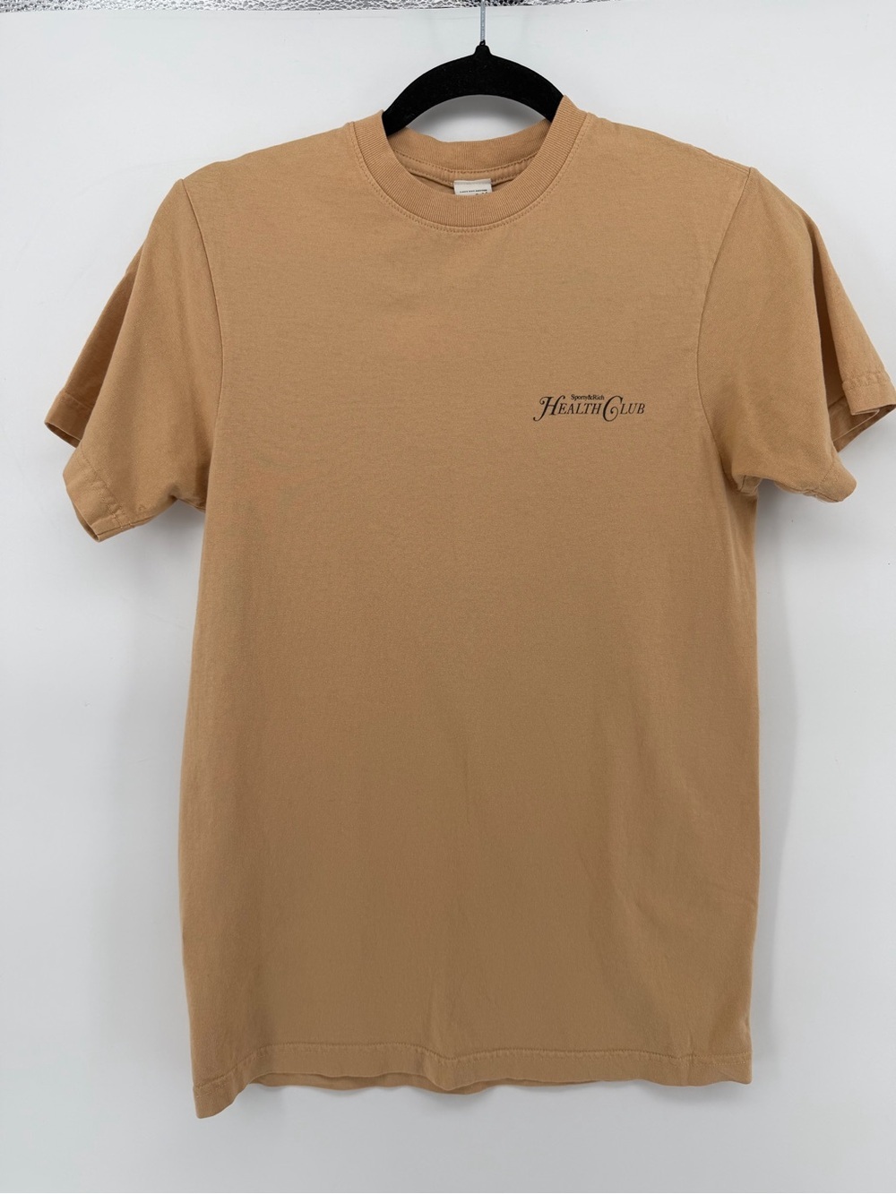 Sporty & Rich Made In California T-Shirt Tan Beige Men's XS / Women's S USA Made